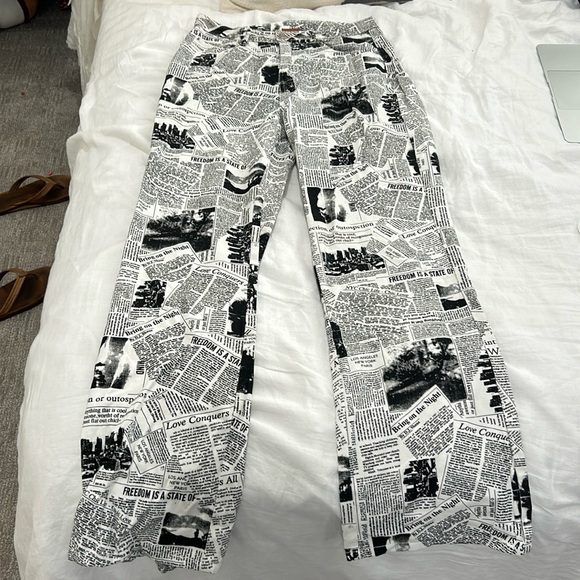 Pants - Newspaper printed pants from American Threads.